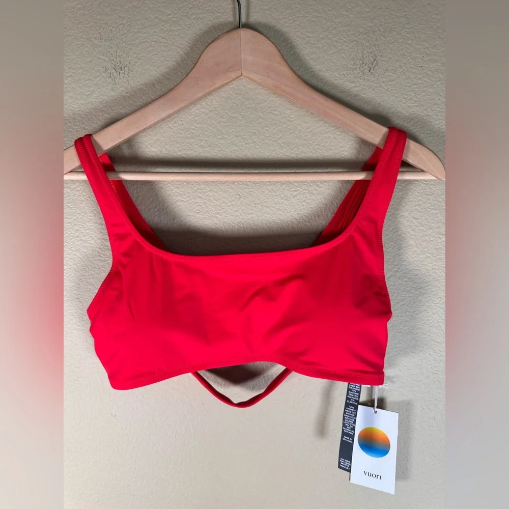NWT Vuori Encinitas Bikini Top- Bright Red - Picture 2 of 6